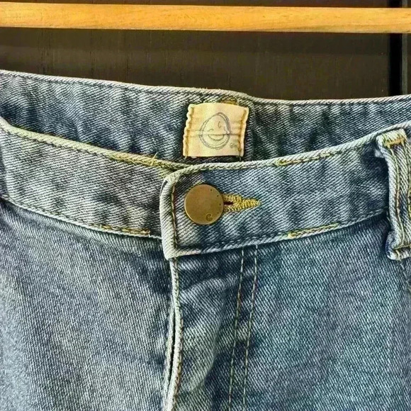 Coca Realdeni Korea 32 Jeans Cropped Frayed Thick Womens Pants Denim Trendy‎ - Picture 12 of 13